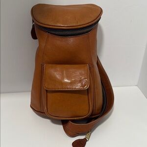 Frye leather sling backpack
